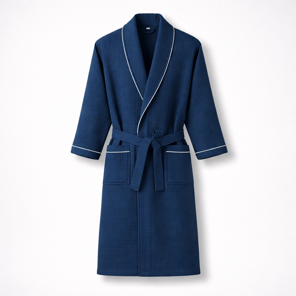 Peignoir de Bain Femme Coton Gaufré