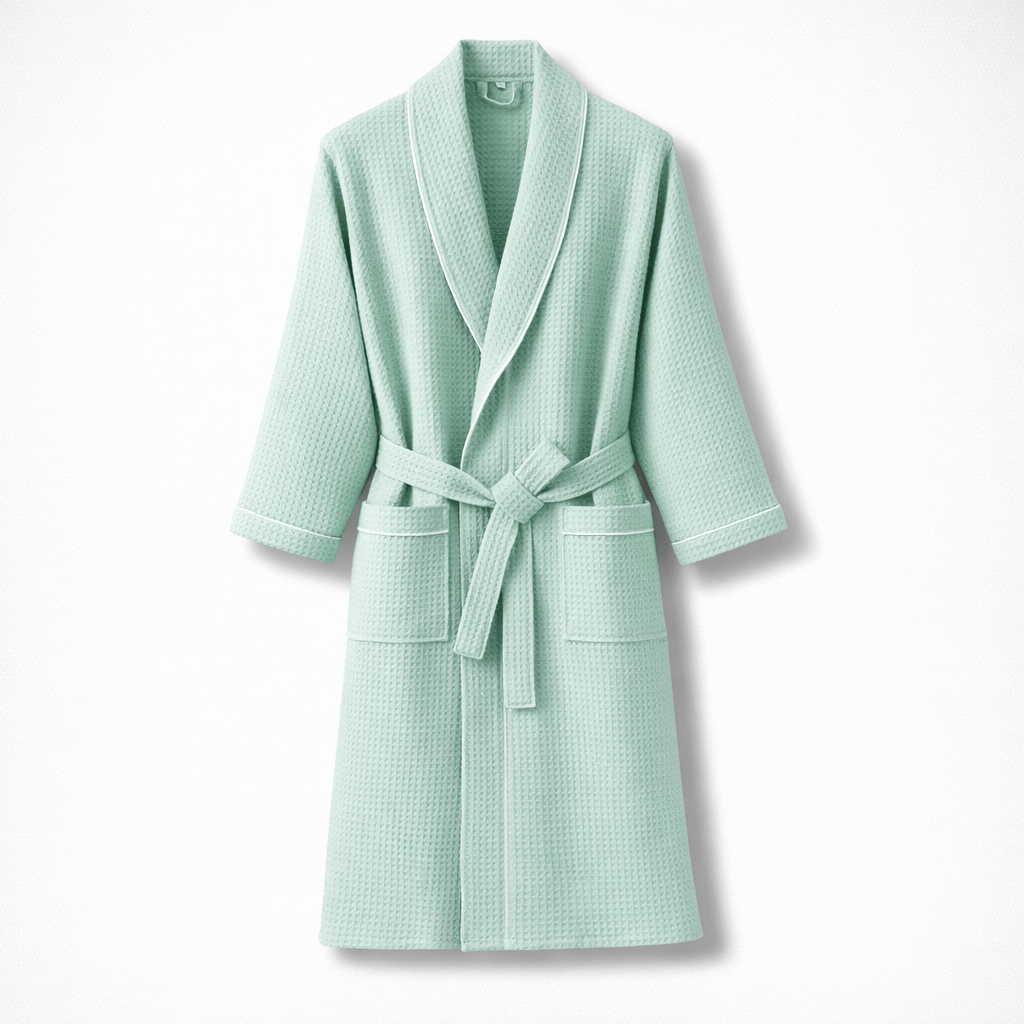 Peignoir de Bain Femme Coton Gaufré