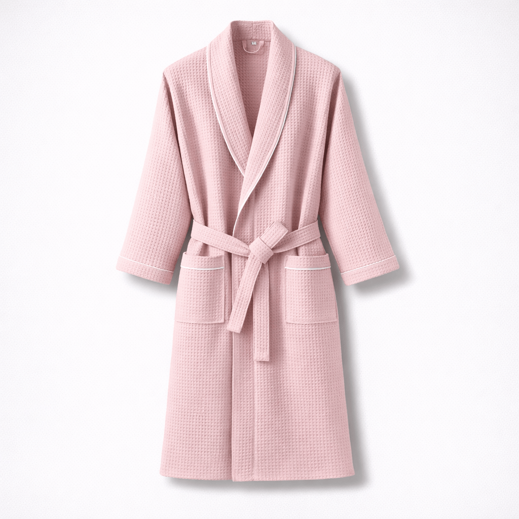 Peignoir de Bain Femme Coton Gaufré