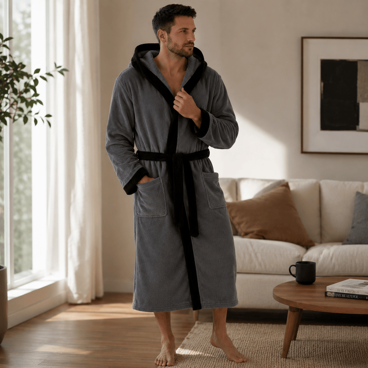 Peignoir de Bain Homme Capuche