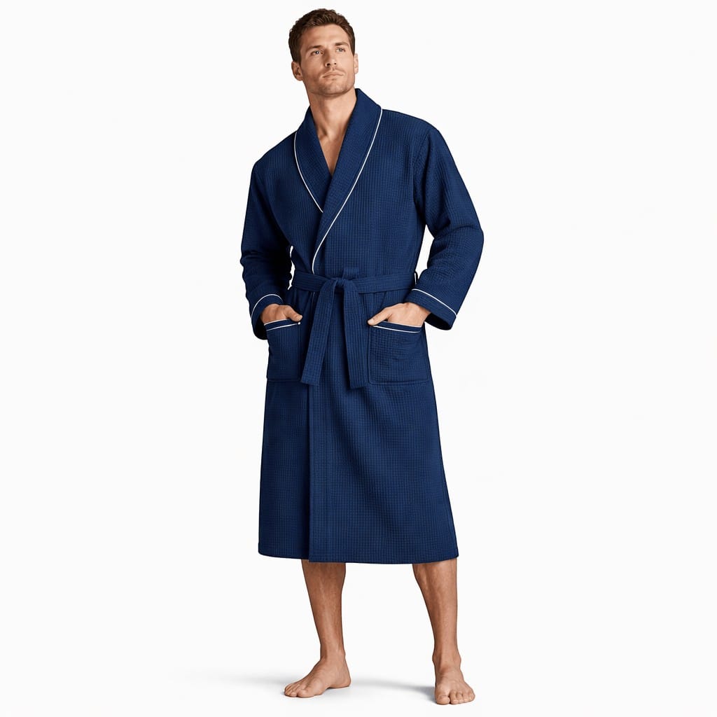 Peignoir de Bain Homme Coton Gaufré