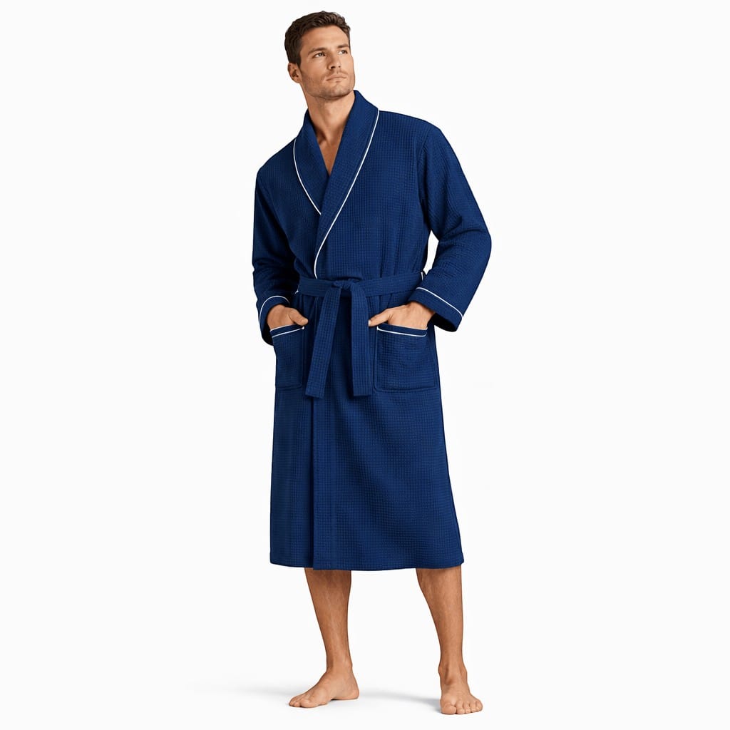 Peignoir de Bain Homme Coton Gaufré