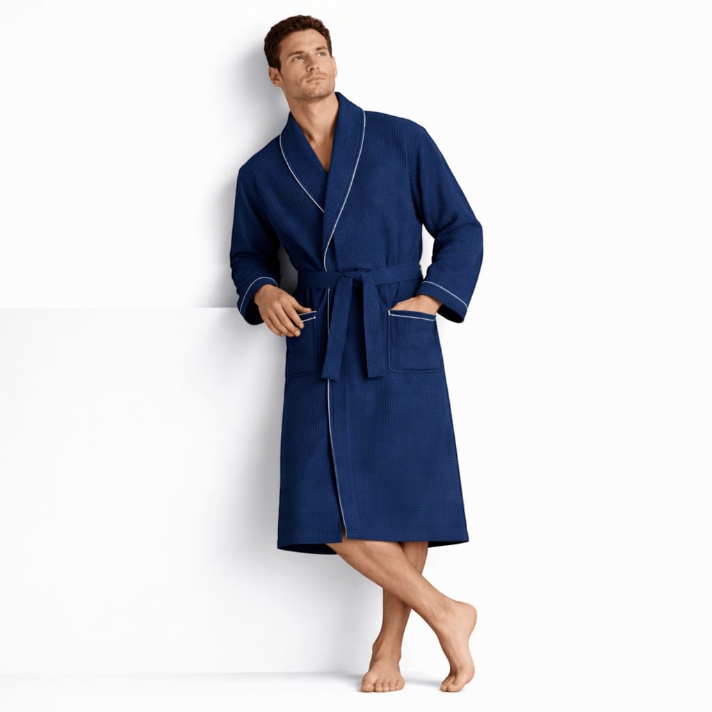 Peignoir de Bain Homme Coton Gaufré