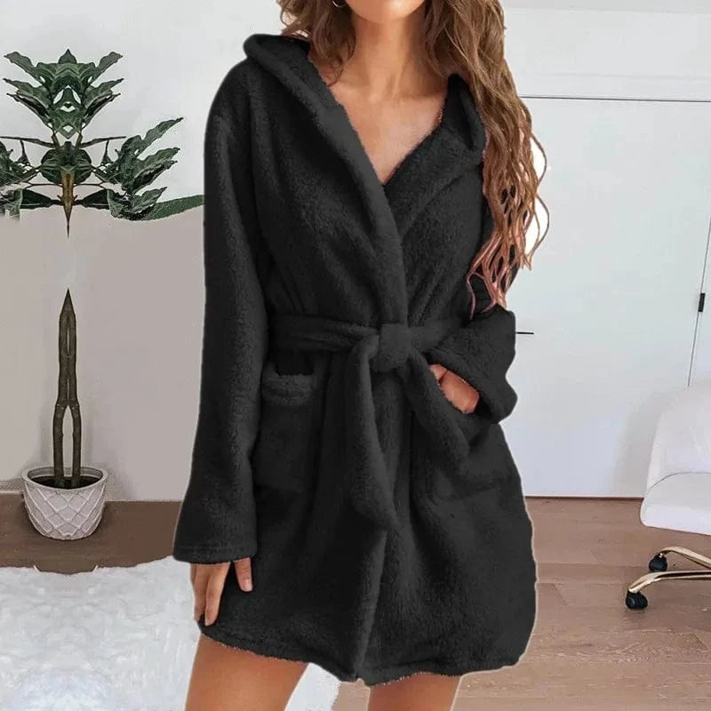 Peignoir Femme Hiver à Capuche