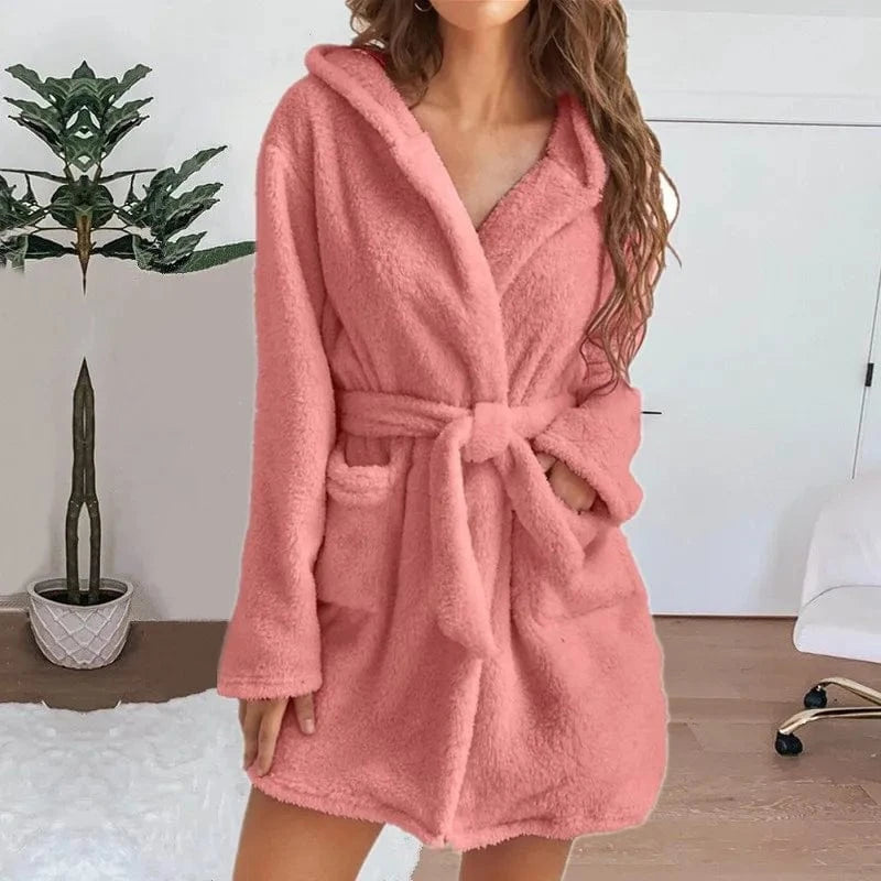 Peignoir Femme Hiver à Capuche