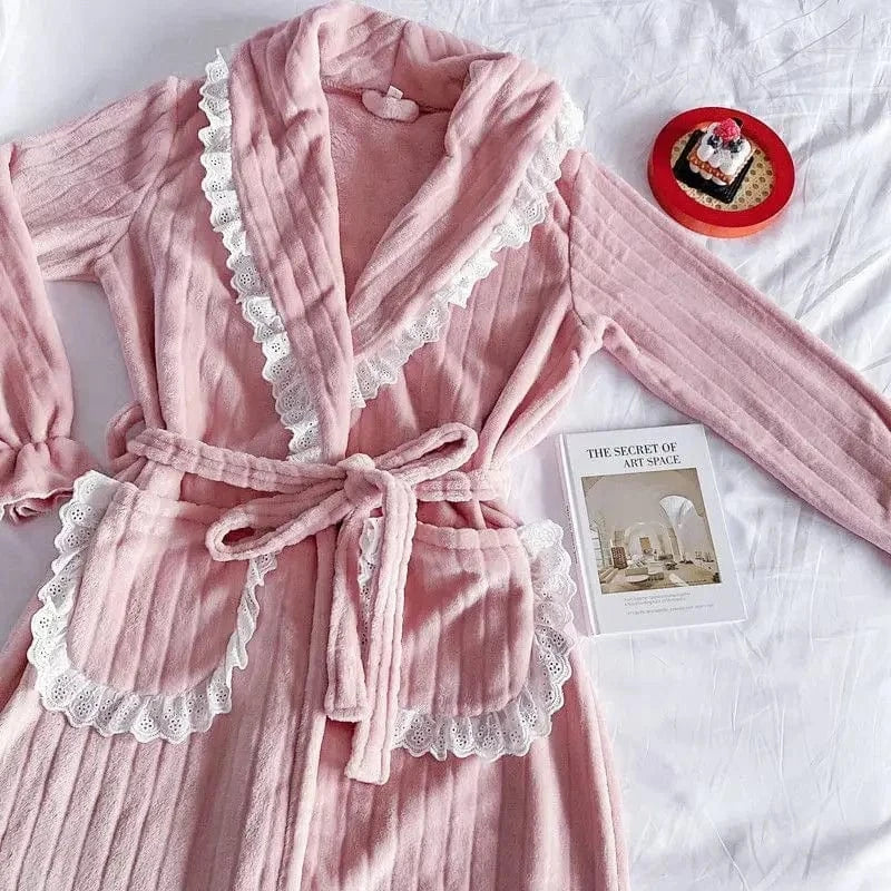 Peignoir Femme Polaire Dentelle