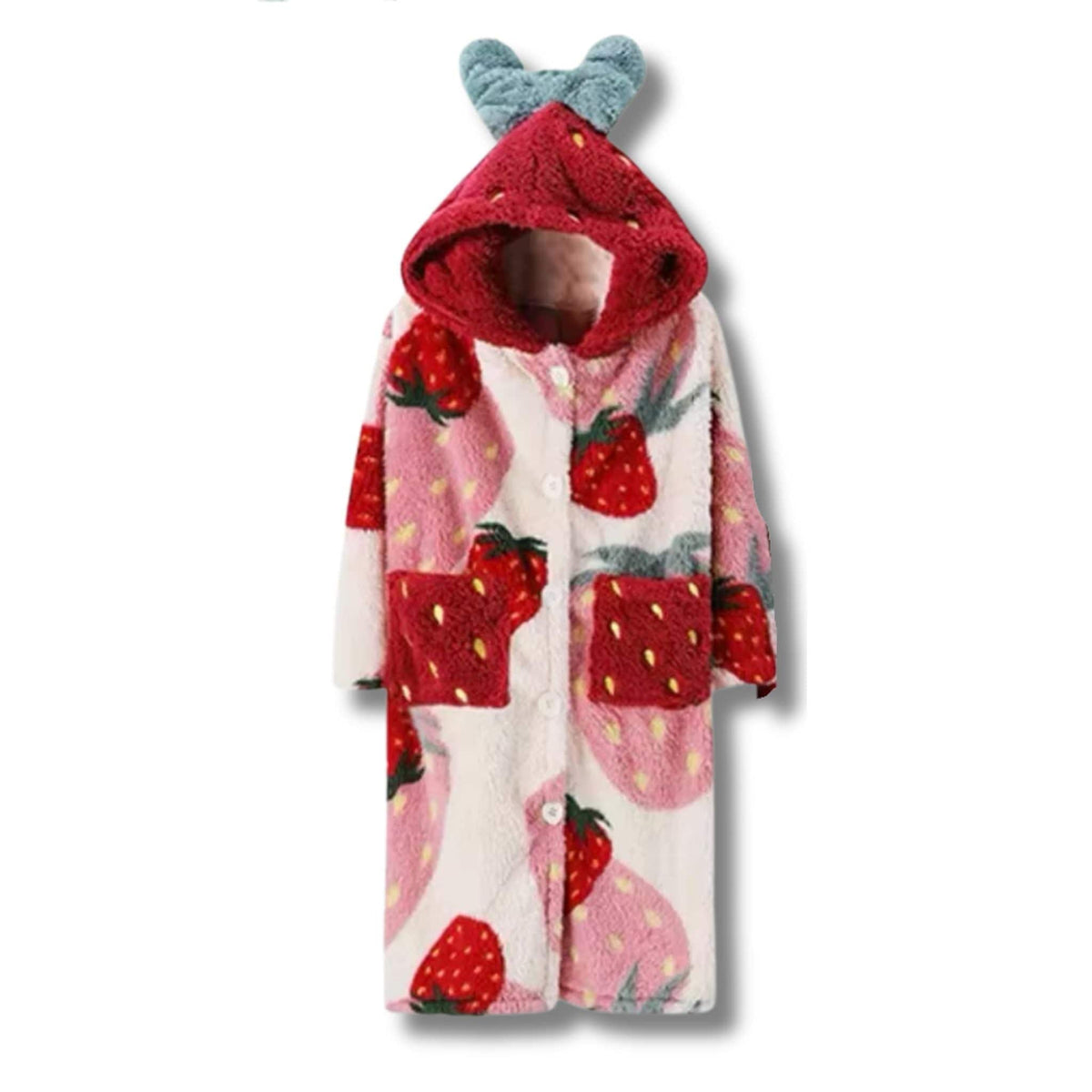 Peignoir Femme Polaire Hiver Fraise