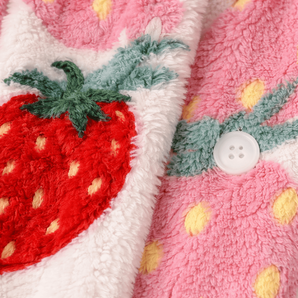 Peignoir Femme Polaire Hiver Fraise