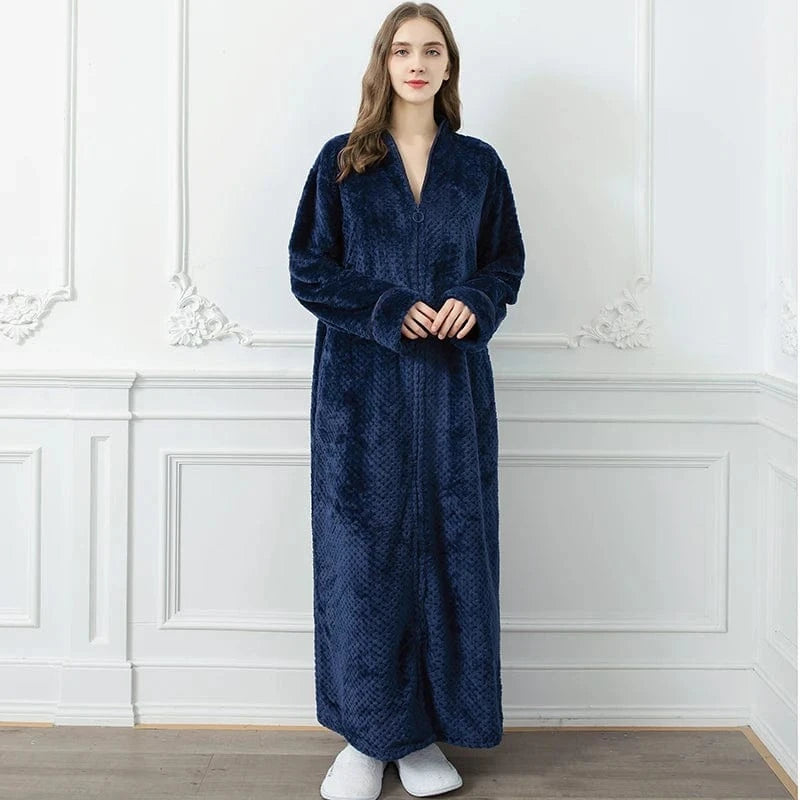 Peignoir Femme Polaire Long avec Zip