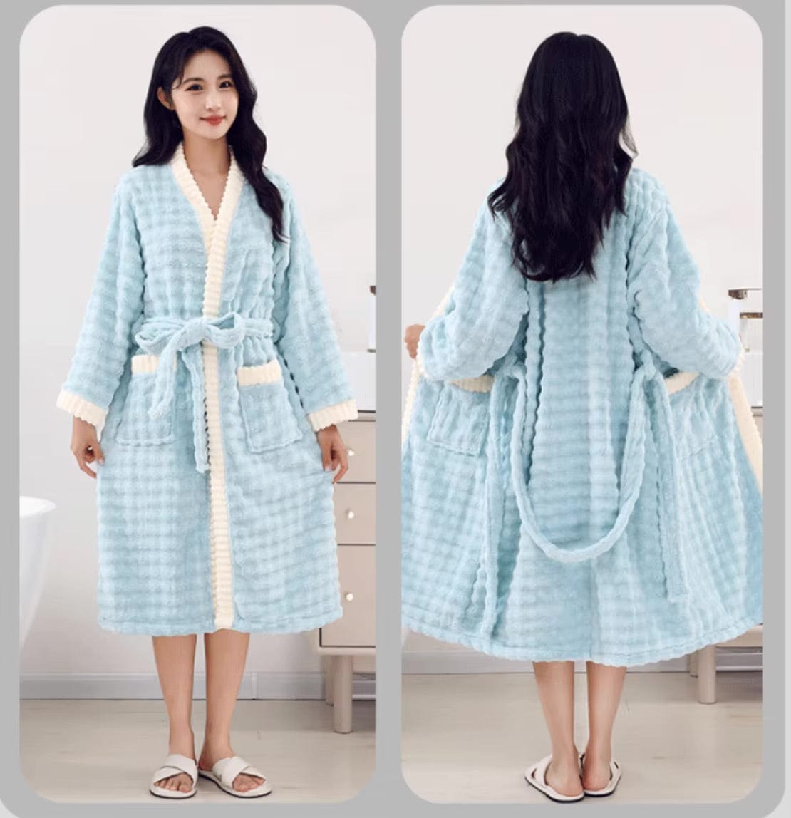 Peignoir Femme Polaire Velours Chaud