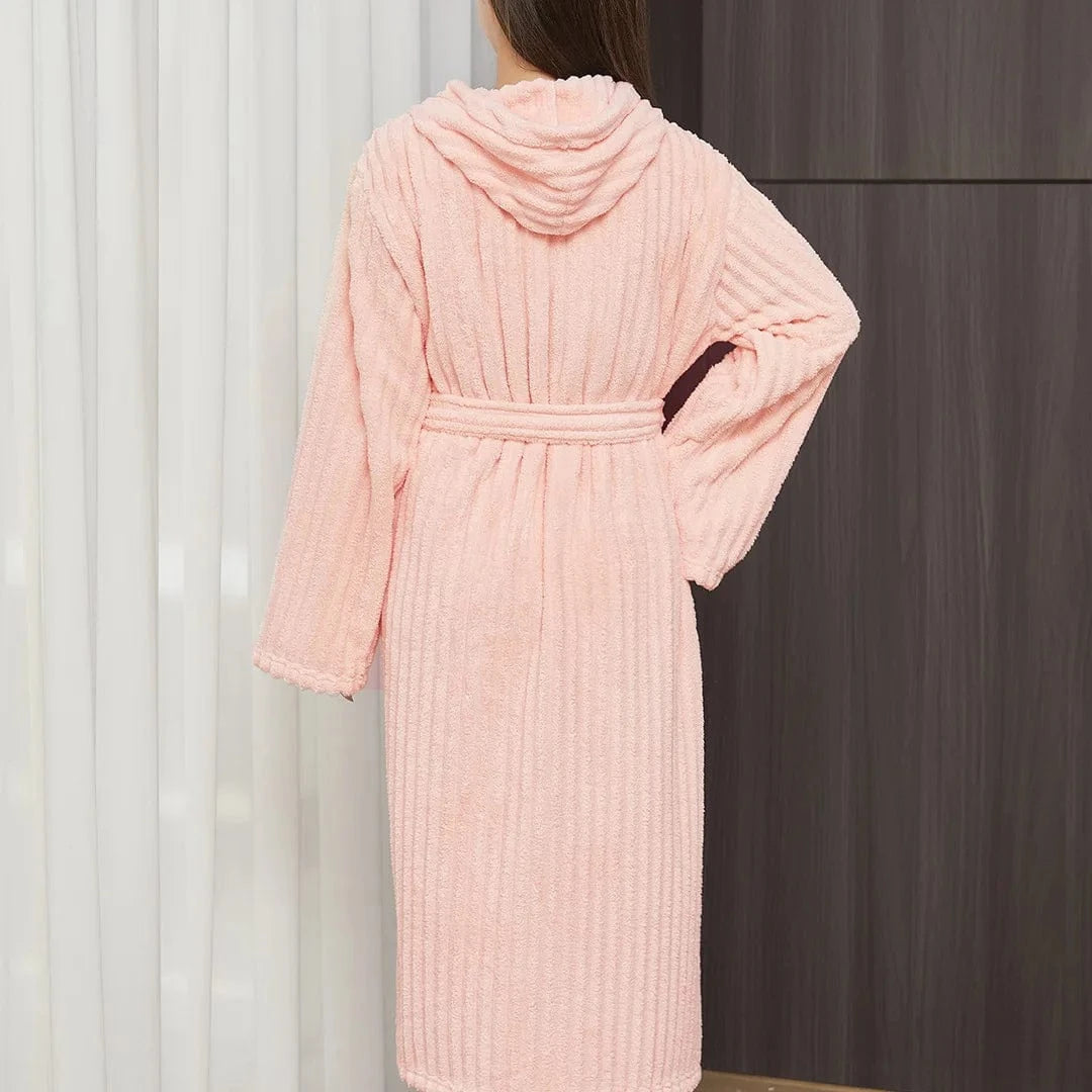 Peignoir Femme Polaire Velours Corail