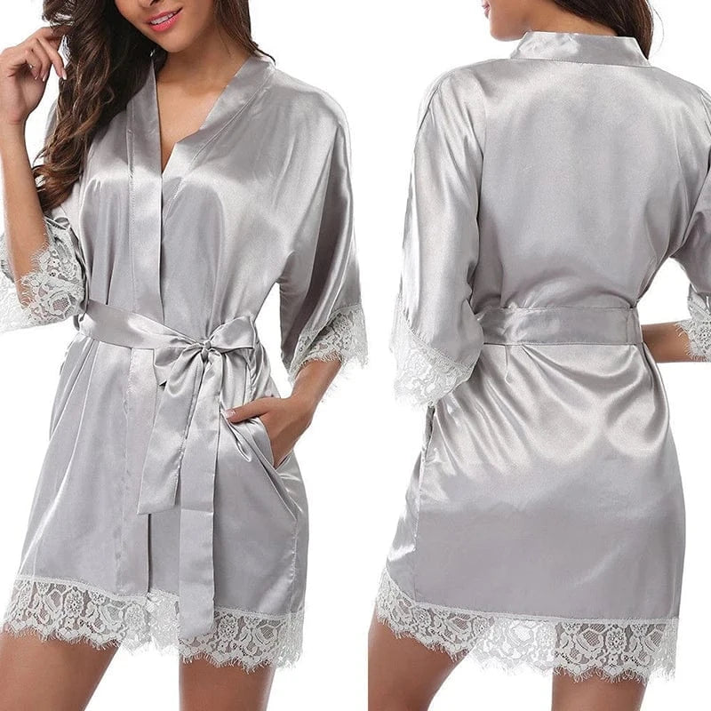 Peignoir Femme Satin Court