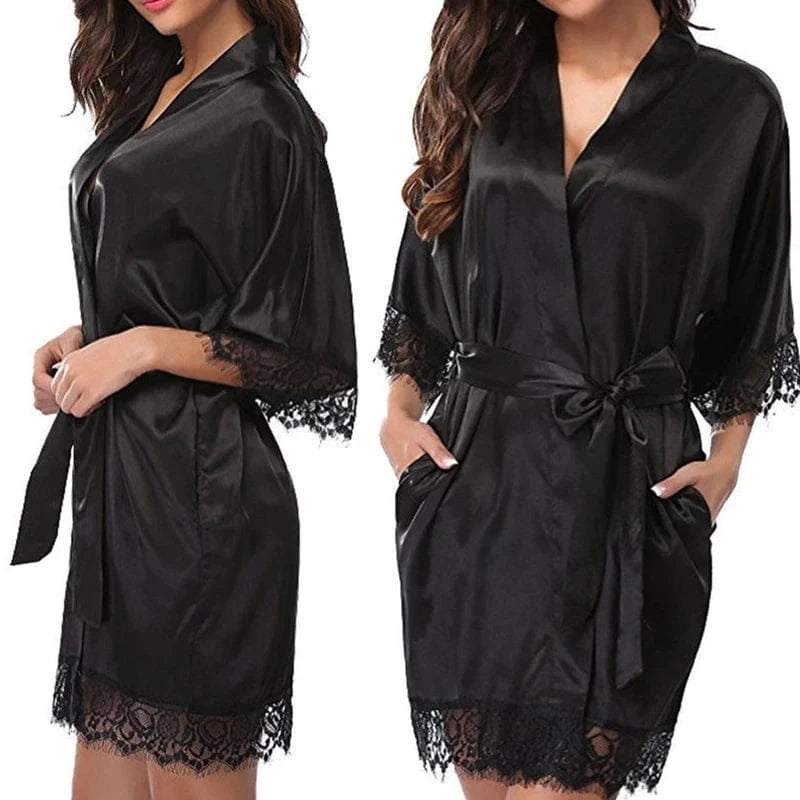 Peignoir Femme Satin Court