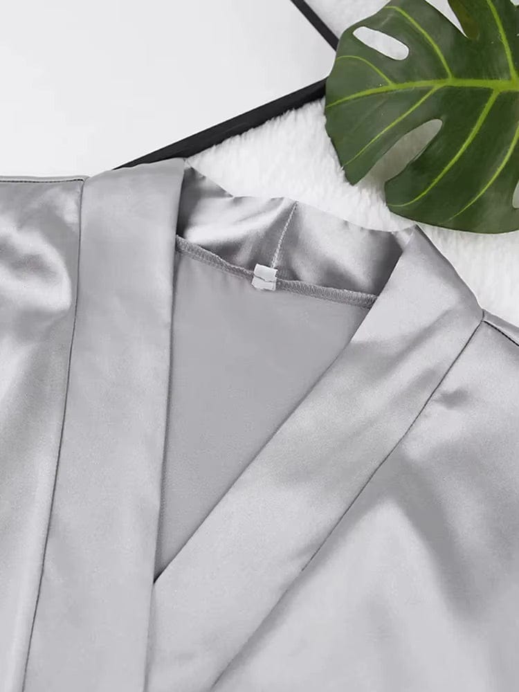 Peignoir Femme Satin Manches Évasées