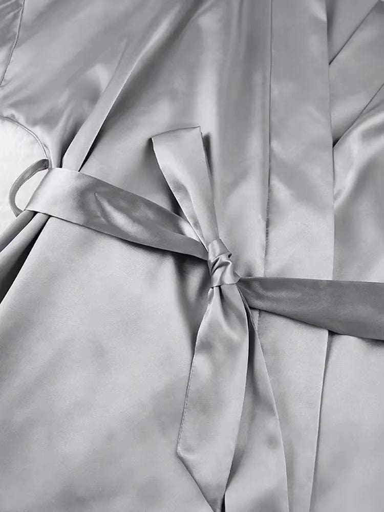 Peignoir Femme Satin Manches Évasées