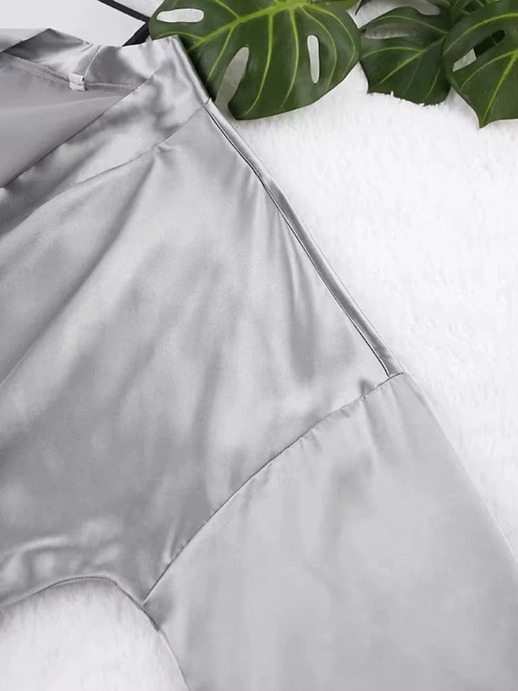 Peignoir Femme Satin Manches Évasées