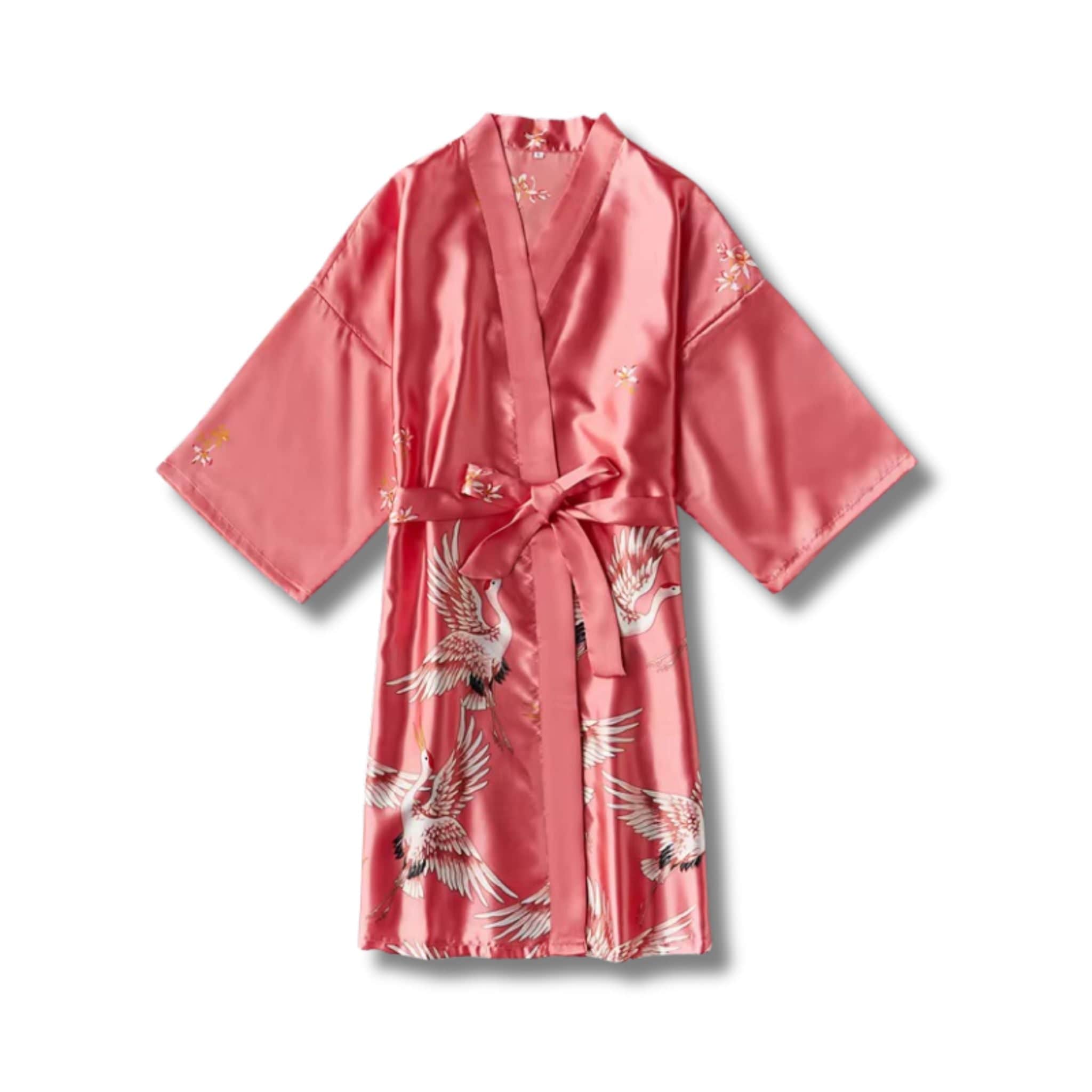 Peignoir Femme Satin Oiseau