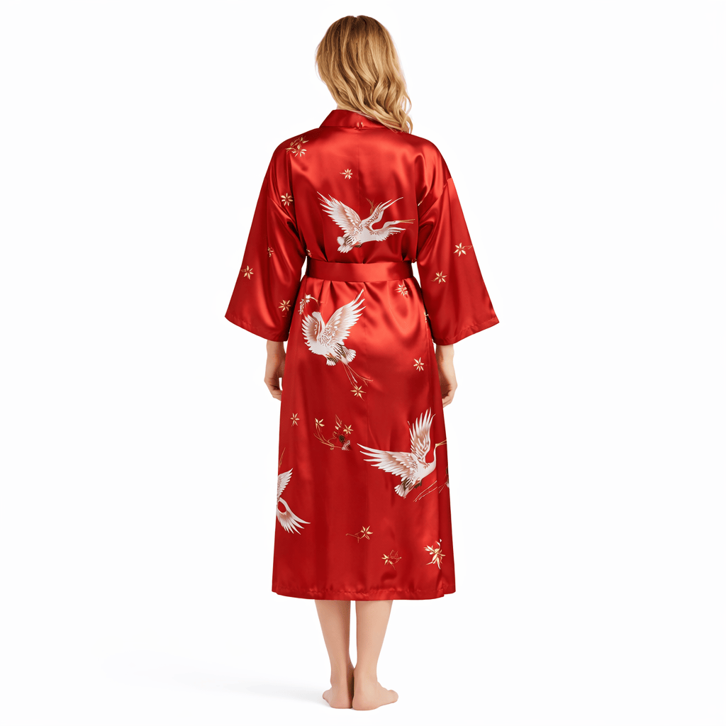 Peignoir Femme Satin Oiseau