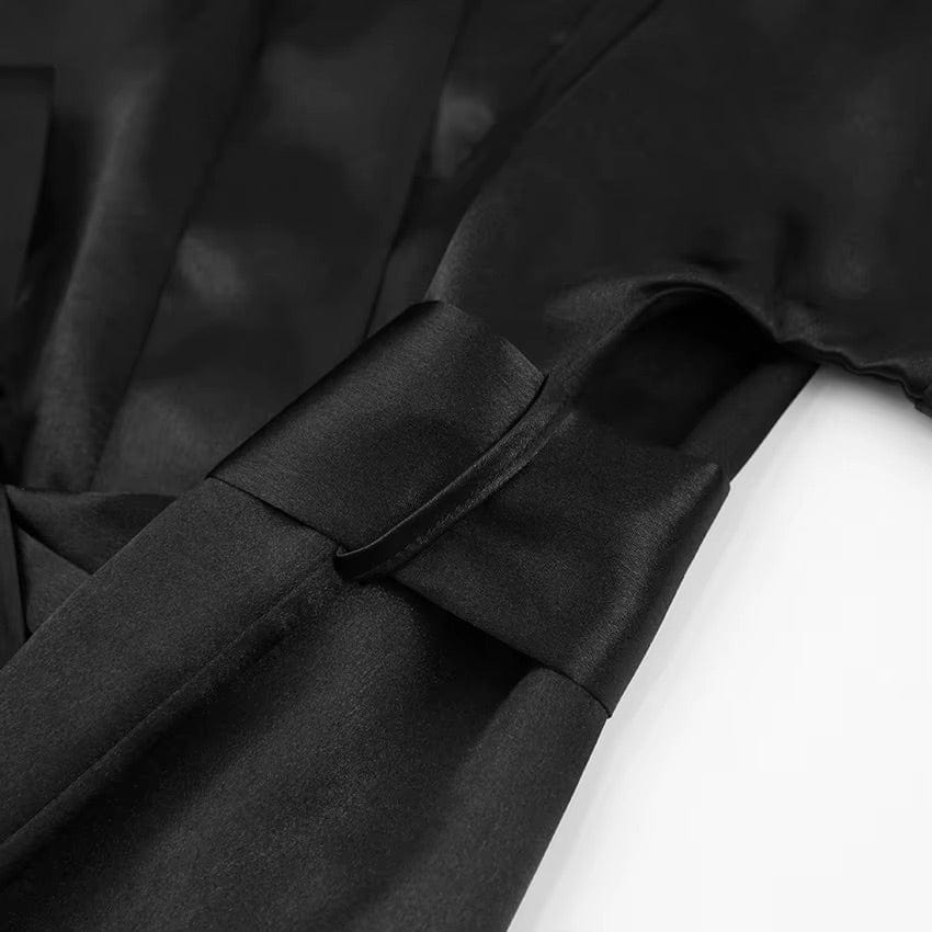 Peignoir Femme Satin Plumes