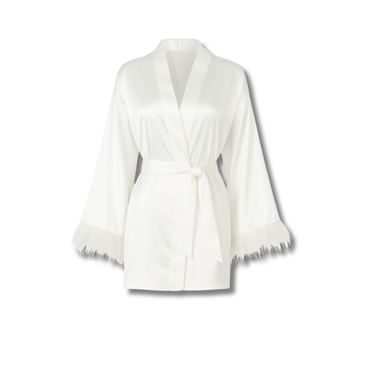 Peignoir Femme Satin Plumes