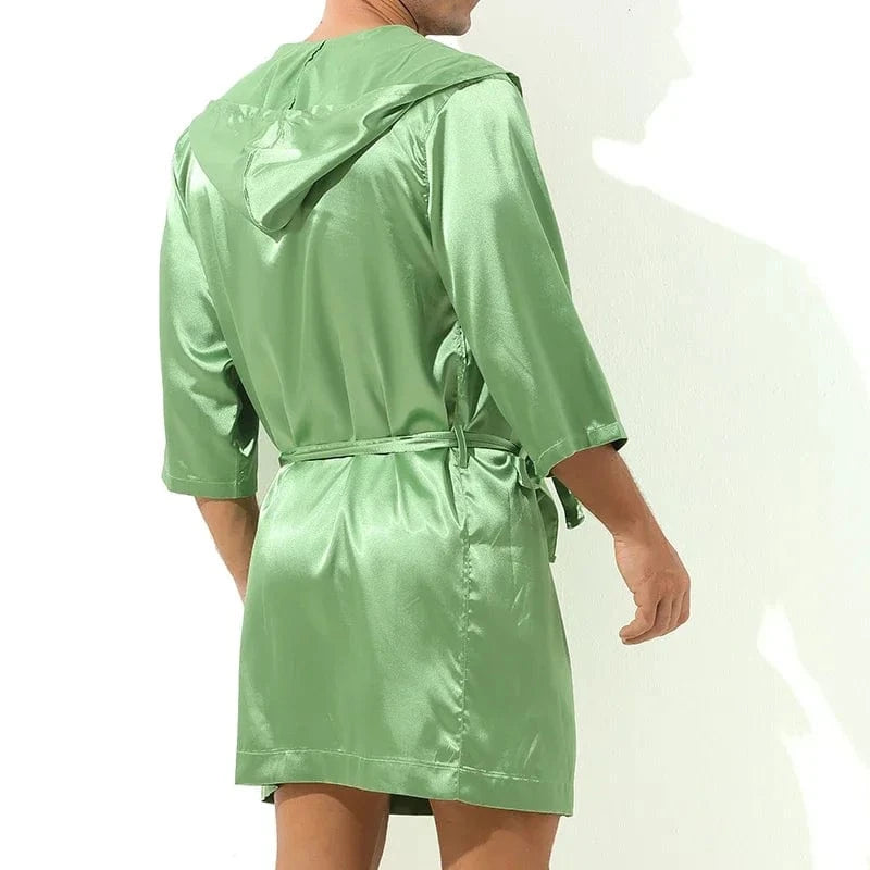 Peignoir Homme Luxe Satin Été