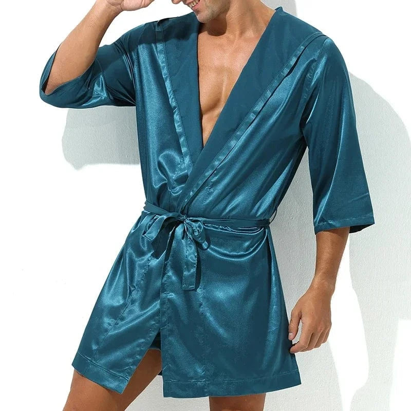 Peignoir Homme Luxe Satin Été