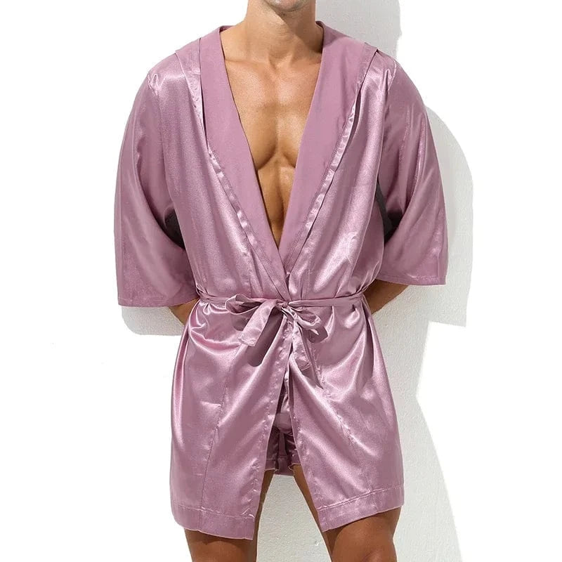 Peignoir Homme Luxe Satin Été
