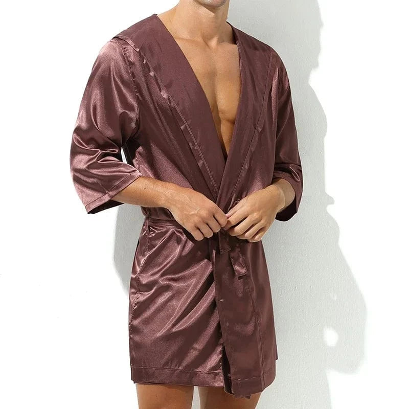 Peignoir Homme Luxe Satin Été