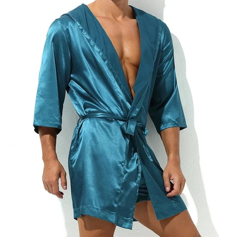 Peignoir Homme Luxe Satin Été