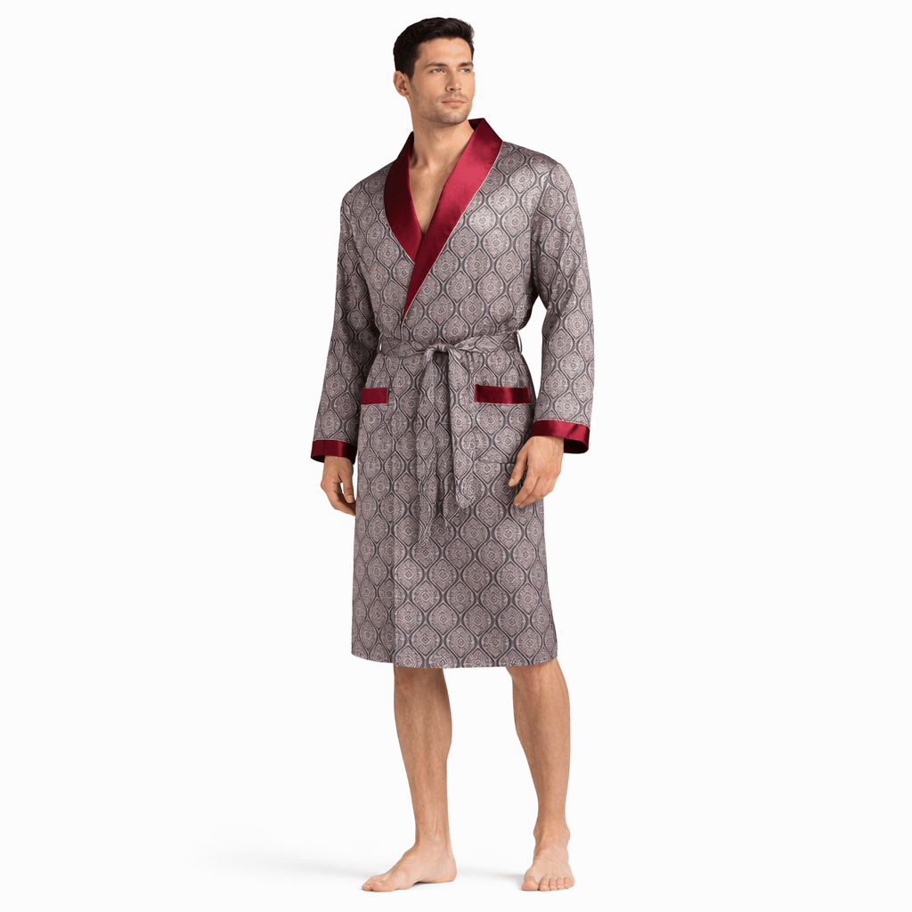 Peignoir Homme Luxe Satin Imprimé