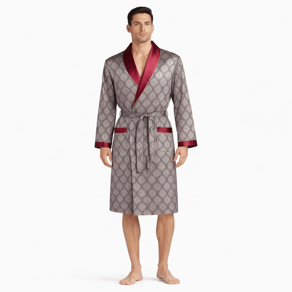 Peignoir Homme Luxe Satin Imprimé
