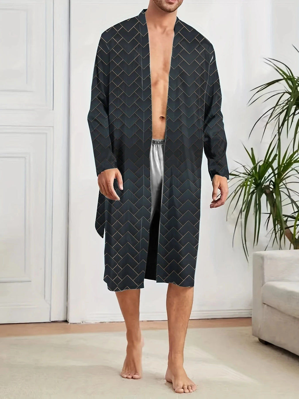 Peignoir Homme Luxe Soie Glacée