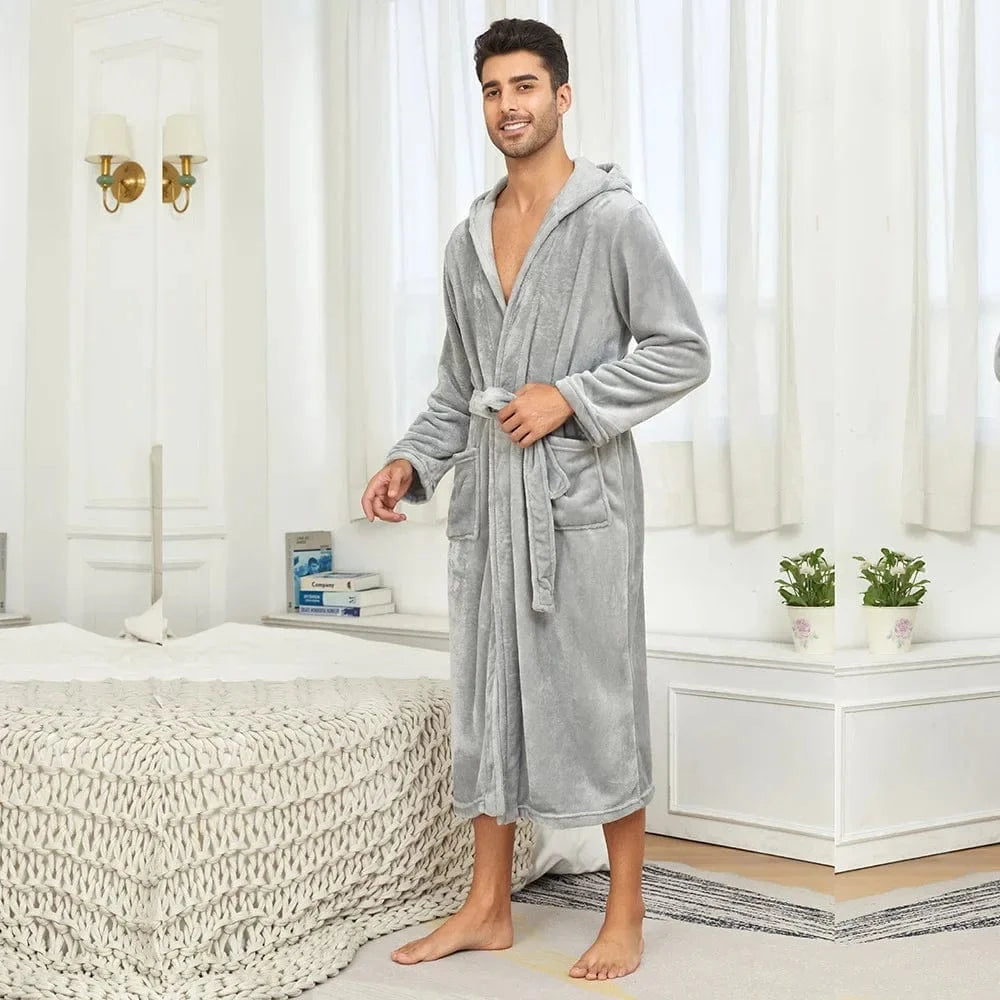 Peignoir Homme Polaire Capuche Doux