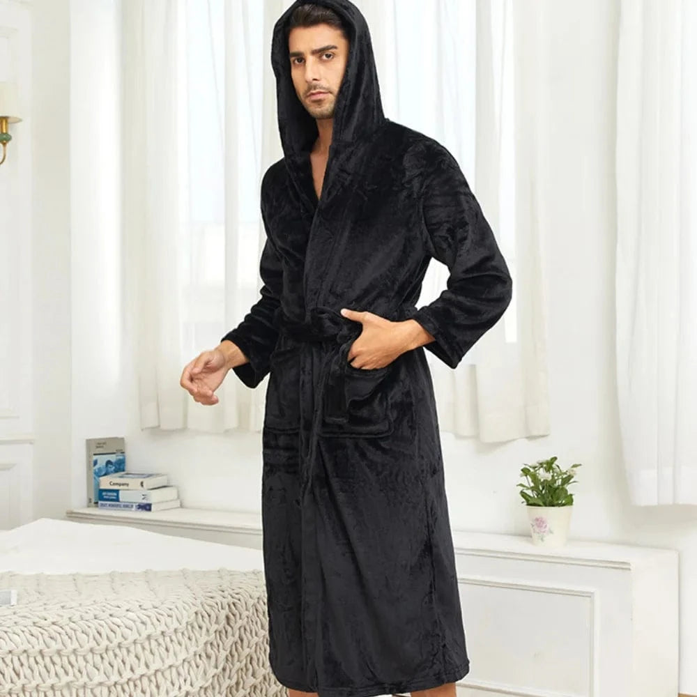 Peignoir Homme Polaire Capuche Doux