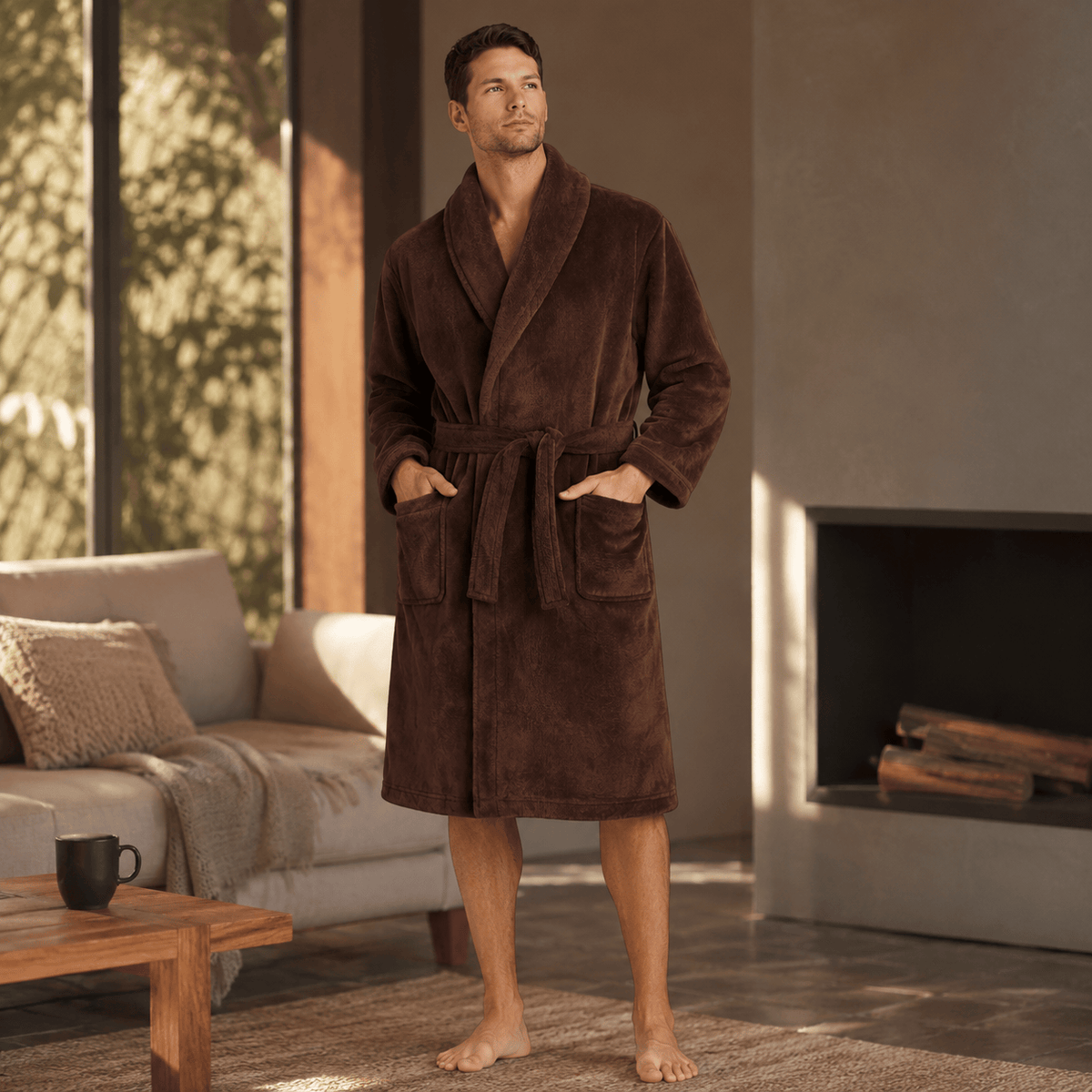 Peignoir Homme Polaire Flanelle Épaisse
