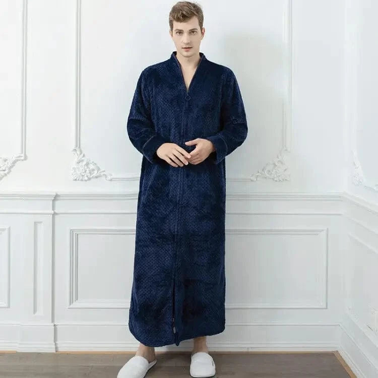 Peignoir Homme Polaire Long avec Zip