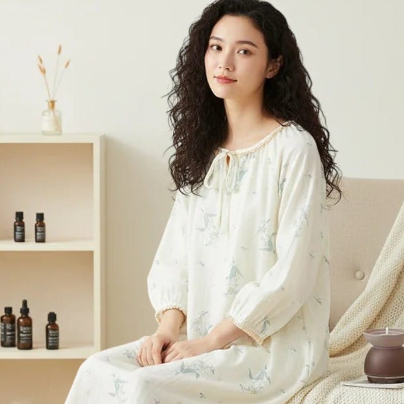Robe de Chambre Coton Femme Style Bohème