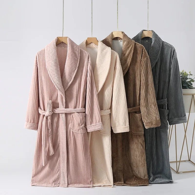 Robe de Chambre Couple Flanelle Douce Unisexe