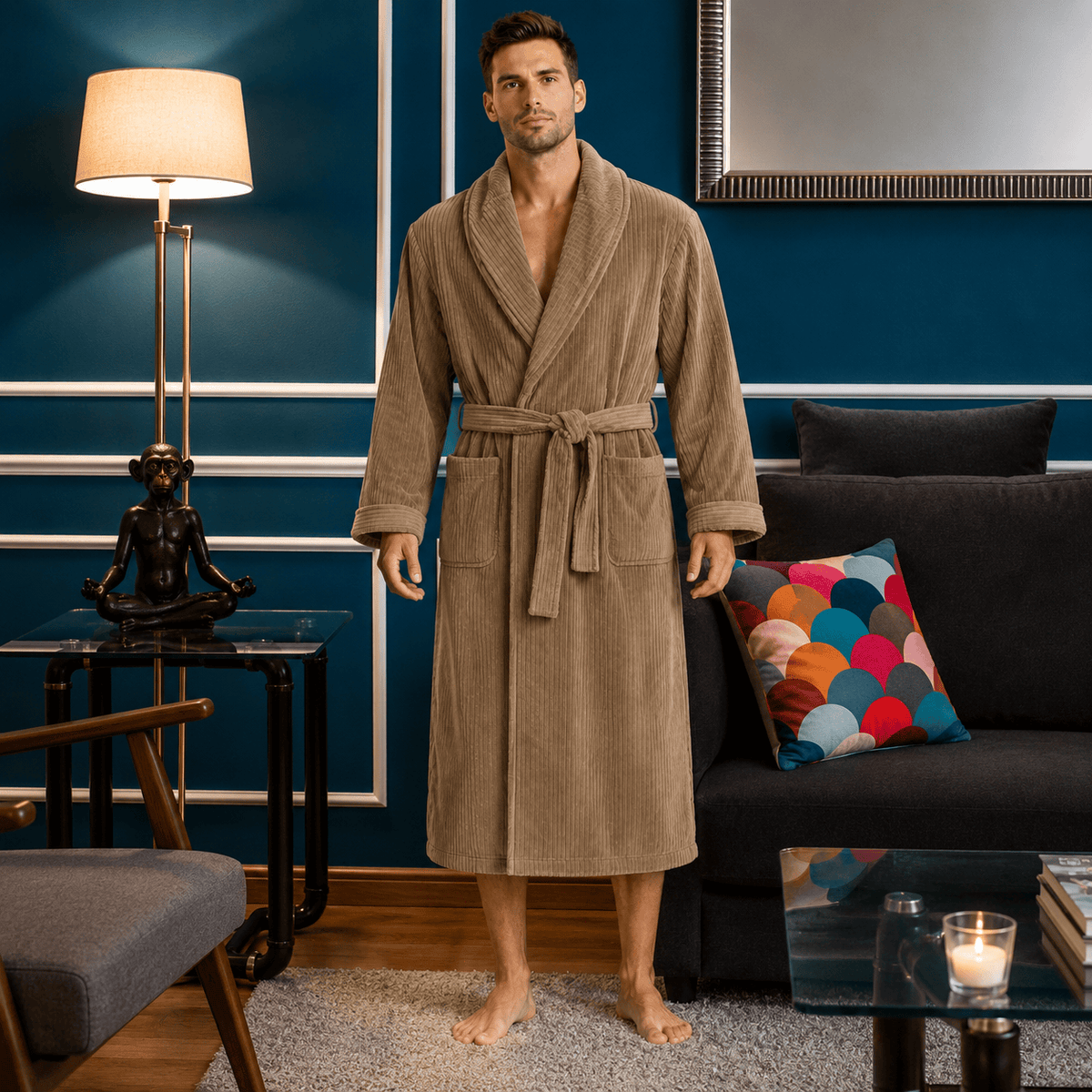 Robe de Chambre Couple Flanelle Douce Unisexe
