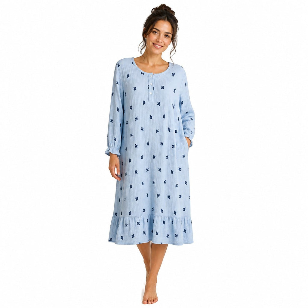Robe de Chambre Femme Boutonnée Longues Grande Taille