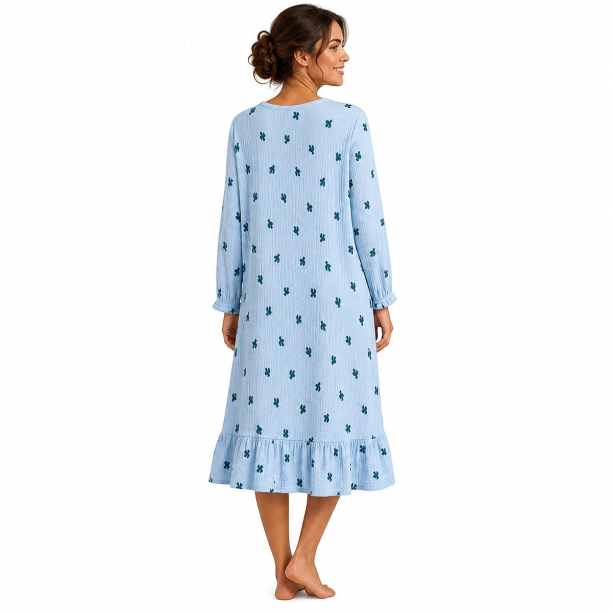 Robe de Chambre Femme Boutonnée Longues Grande Taille