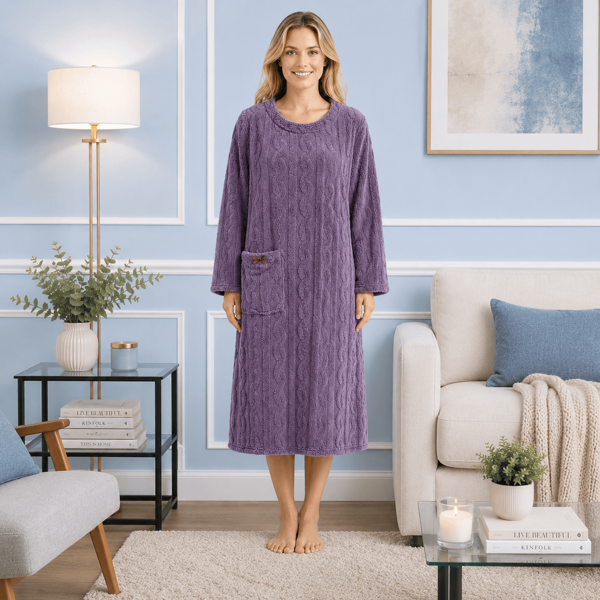 Robe de Chambre Femme Chaude Confort