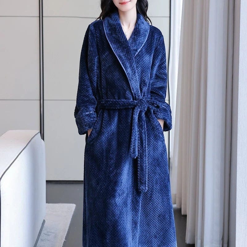 Robe de Chambre Femme Chaude Long Hiver