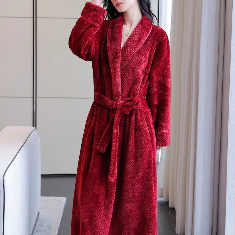 Robe de Chambre Femme Chaude Long Hiver