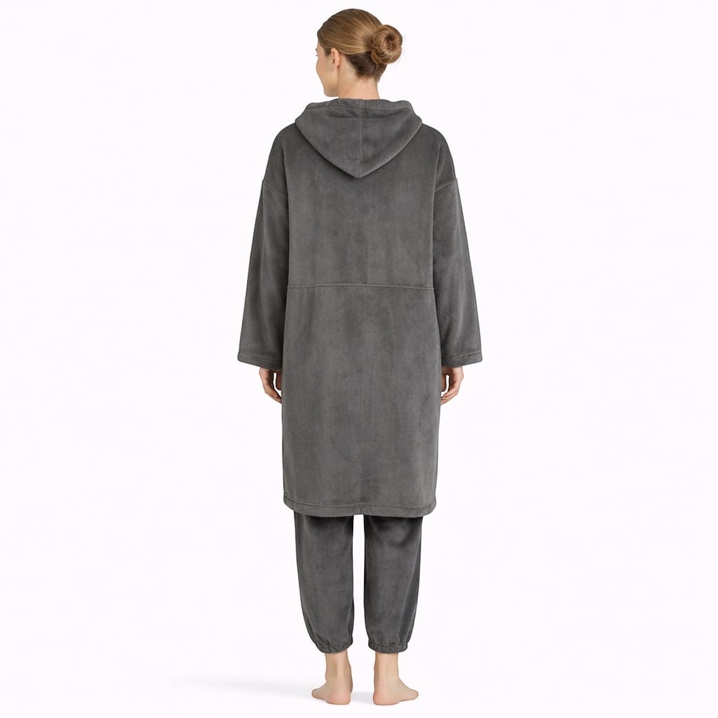 Robe de Chambre Femme Chaude Longue à Capuche