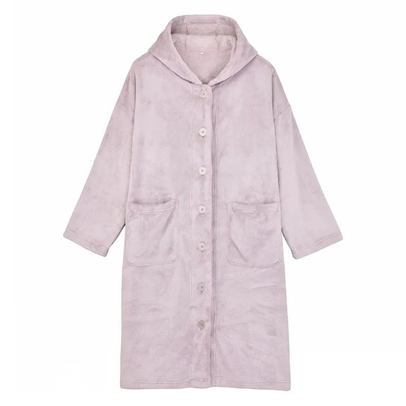 Robe de Chambre Femme Chaude Longue à Capuche
