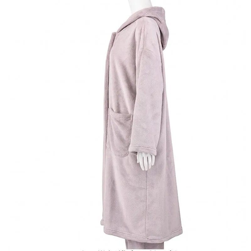 Robe de Chambre Femme Chaude Longue à Capuche