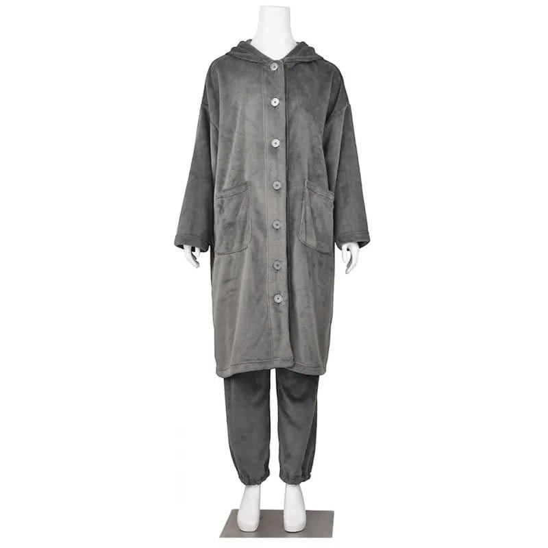 Robe de Chambre Femme Chaude Longue à Capuche