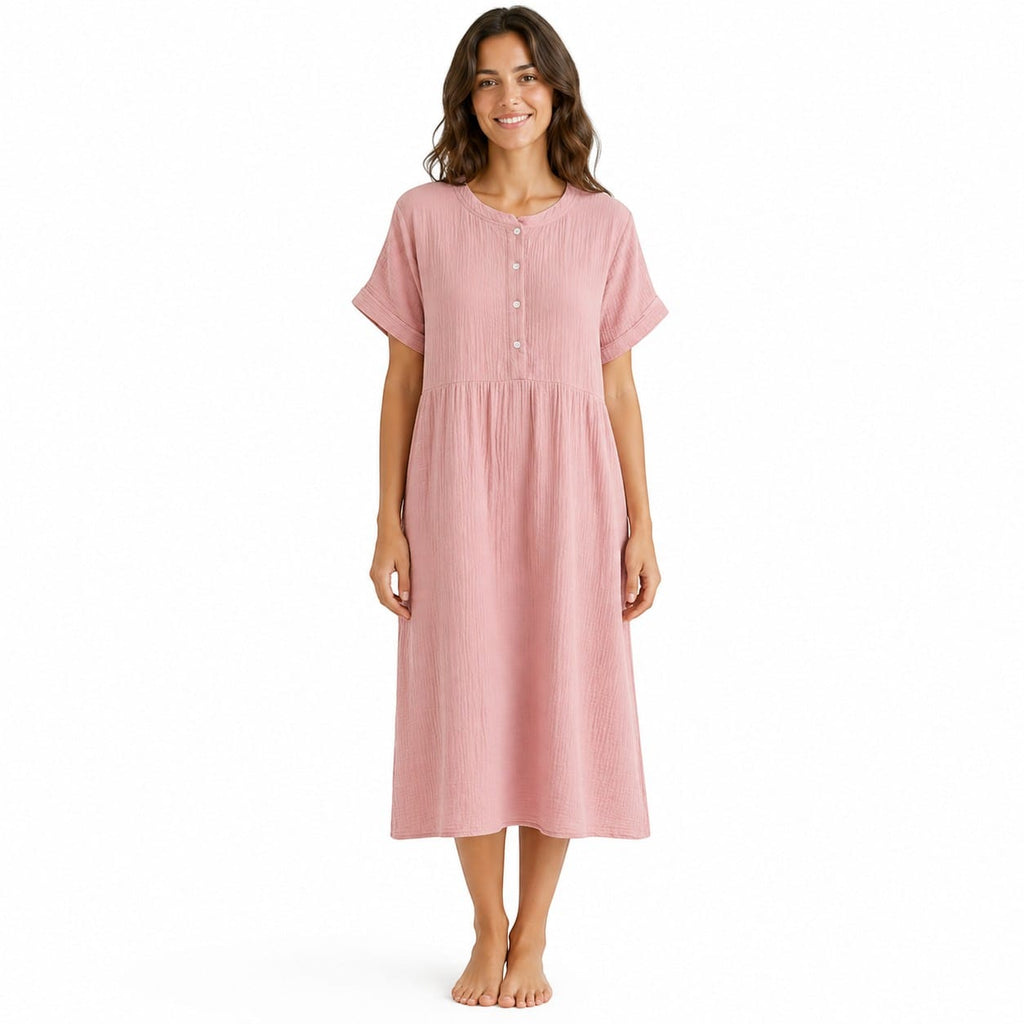 Robe de Chambre Femme Coton Boutonnée