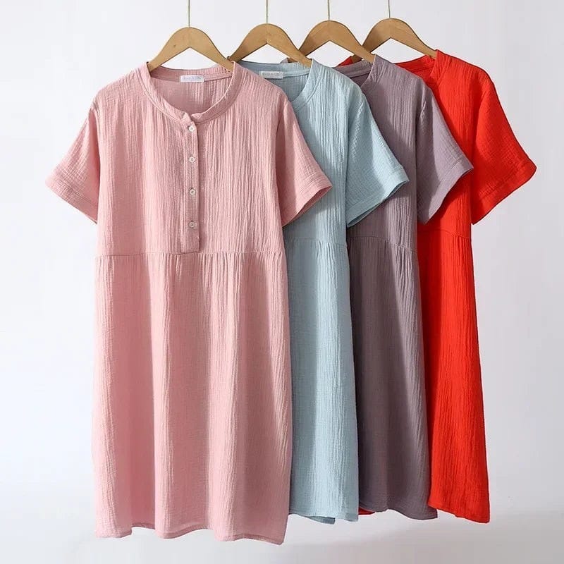 Robe de Chambre Femme Coton Boutonnée